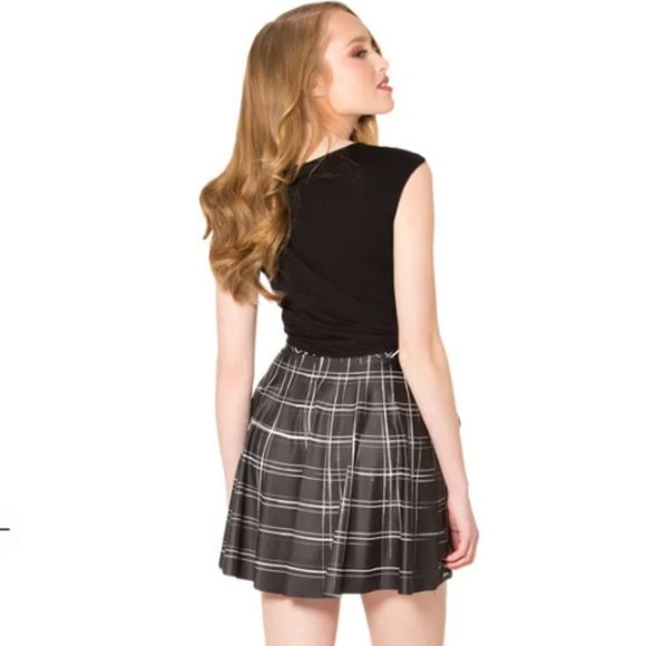 Black Milk Tartan Black Skater Skirt size Small - Picture 2 of 4